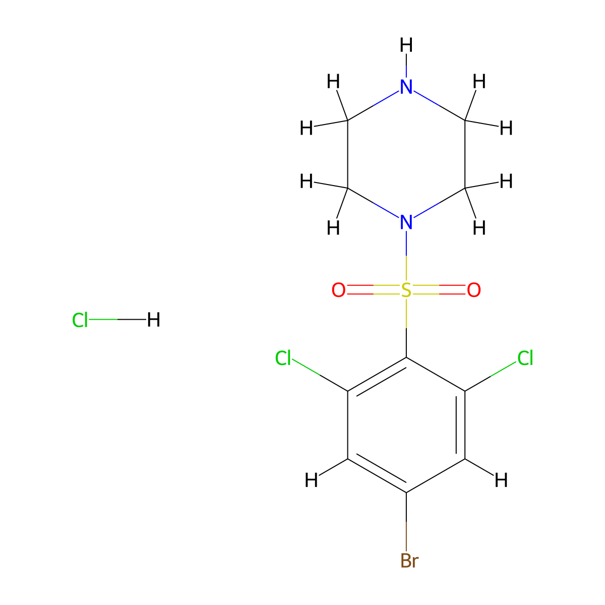 1-(4-Bromo-2,6-dichlorobenzenesulfonyl)piperazine hydrochloride molecular structure, CAS 1172362-33-2