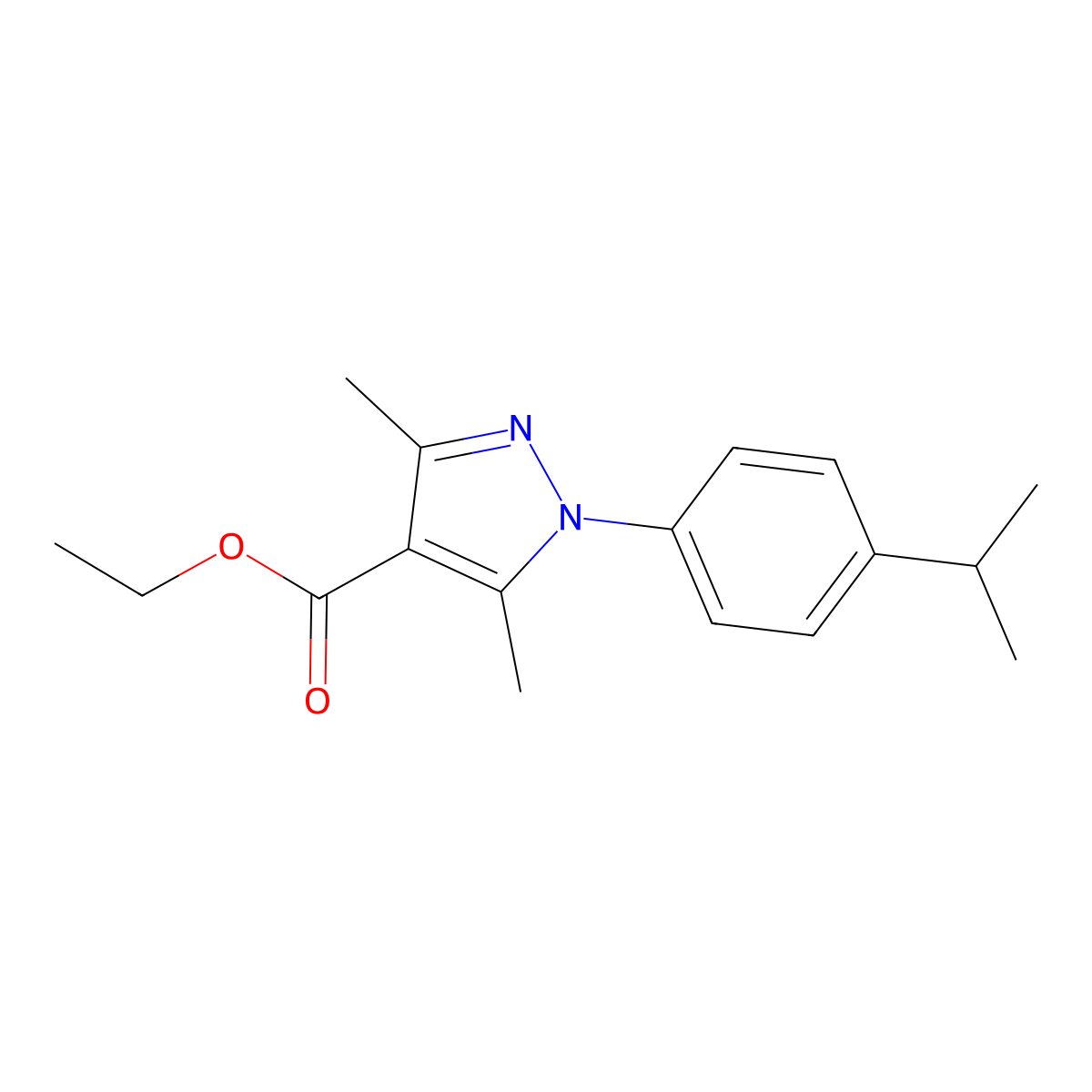 ethyl 1-(4-isopropylphenyl)-3,5-dimethyl-1H-pyrazole-4-carboxylate molecular structure, CAS 1172362-54-7