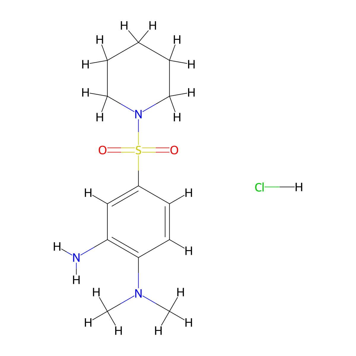 1-N,1-N-dimethyl-4-(piperidine-1-sulfonyl)benzene-1,2-diamine hydrochloride molecular structure, CAS 1172365-65-9