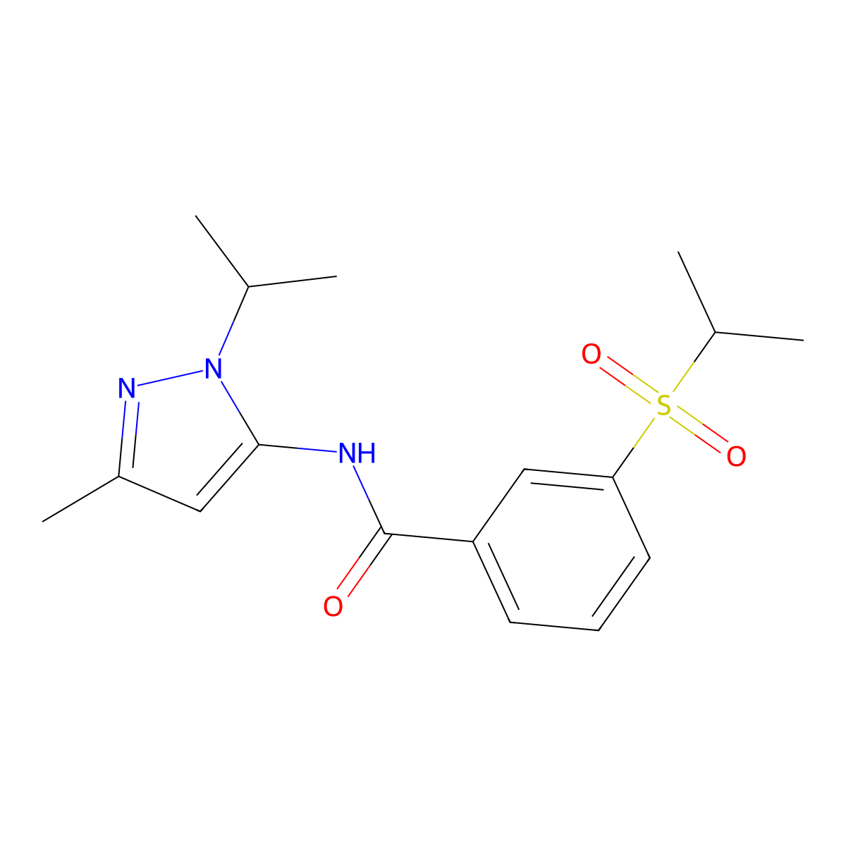 N-(1-isopropyl-3-methyl-1H-pyrazol-5-yl)-3-(isopropylsulfonyl)benzamide molecular structure, CAS 1172366-51-6