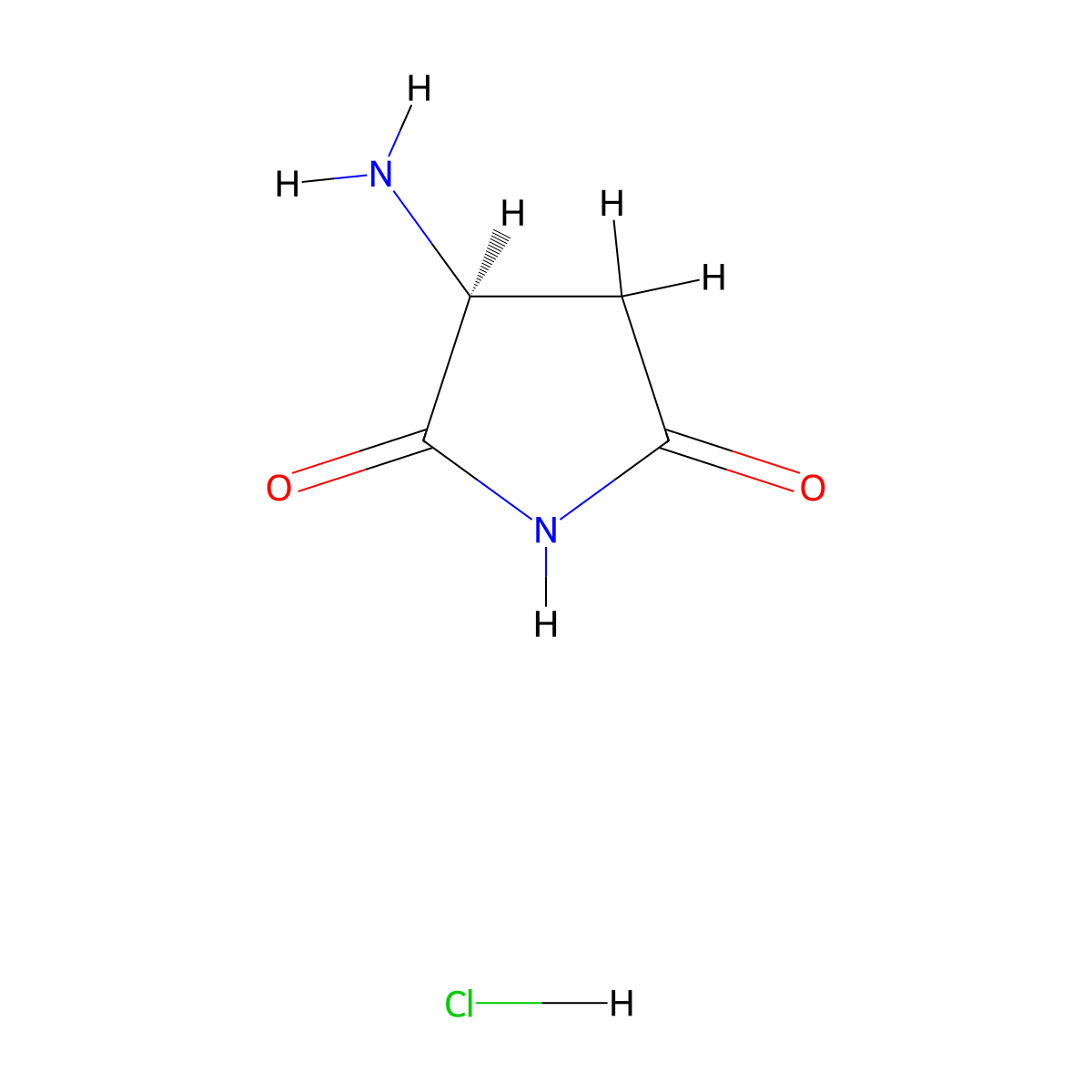 (3S)-3-Aminopyrrolidine-2,5-dione hydrochloride molecular structure, CAS 117237-93-1