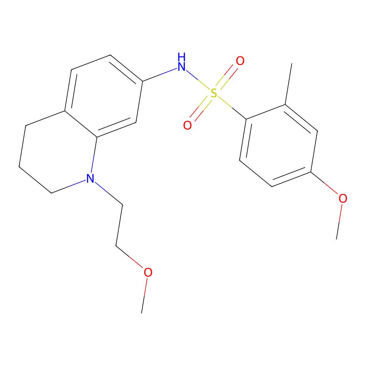 4-methoxy-N-(1-(2-methoxyethyl)-1,2,3,4-tetrahydroquinolin-7-yl)-2-methylbenzenesulfonamide molecular structure, CAS 1172371-05-9