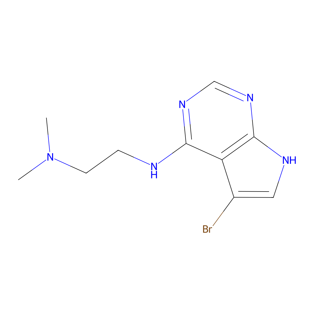 N'-(5-Bromo-7H-pyrrolo[2,3-d]pyrimidin-4-yl)-N,N-dimethylethane-1,2-diamine molecular structure, CAS 1172374-48-9
