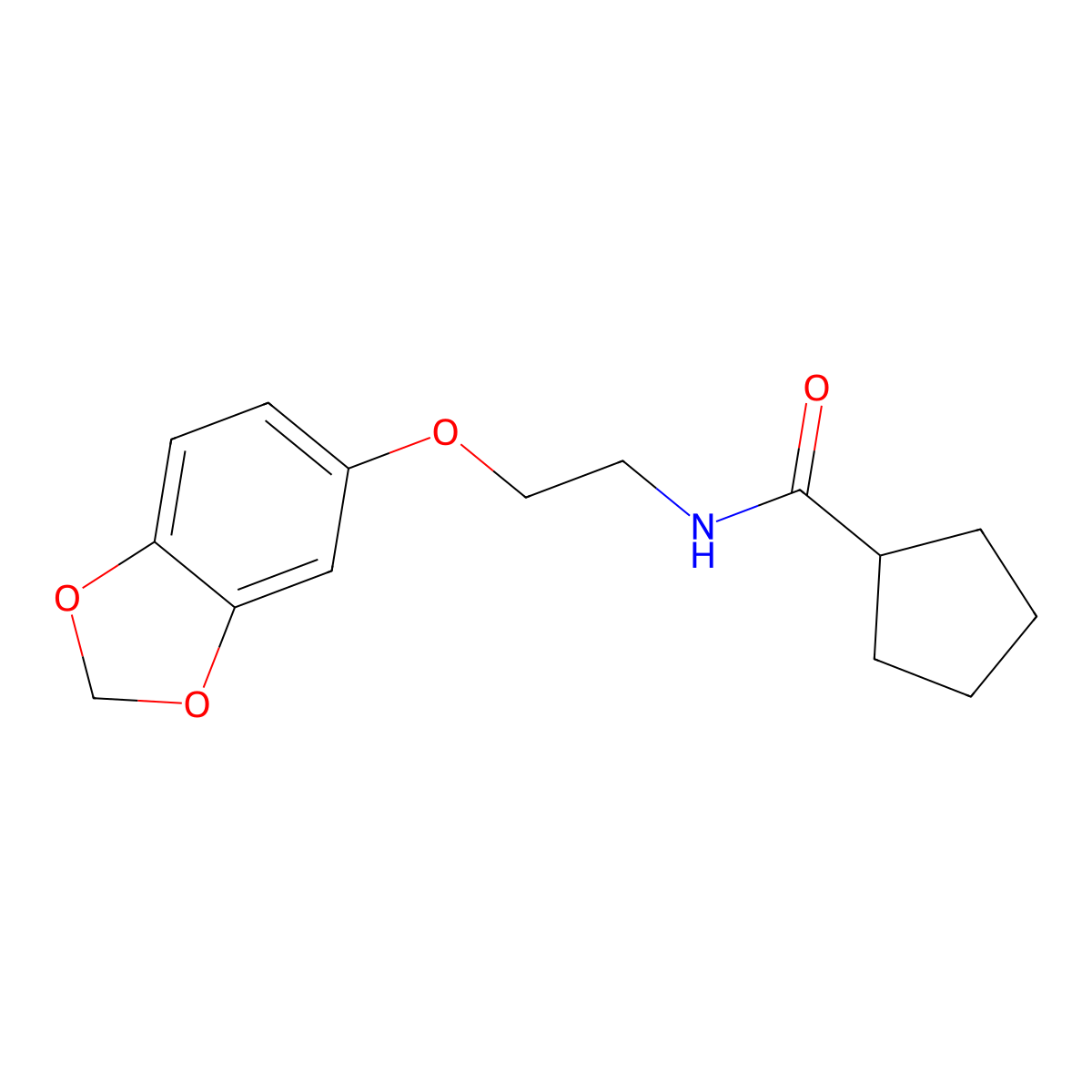 N-[2-(2H-1,3-benzodioxol-5-yloxy)ethyl]cyclopentanecarboxamide molecular structure, CAS 1172380-70-9
