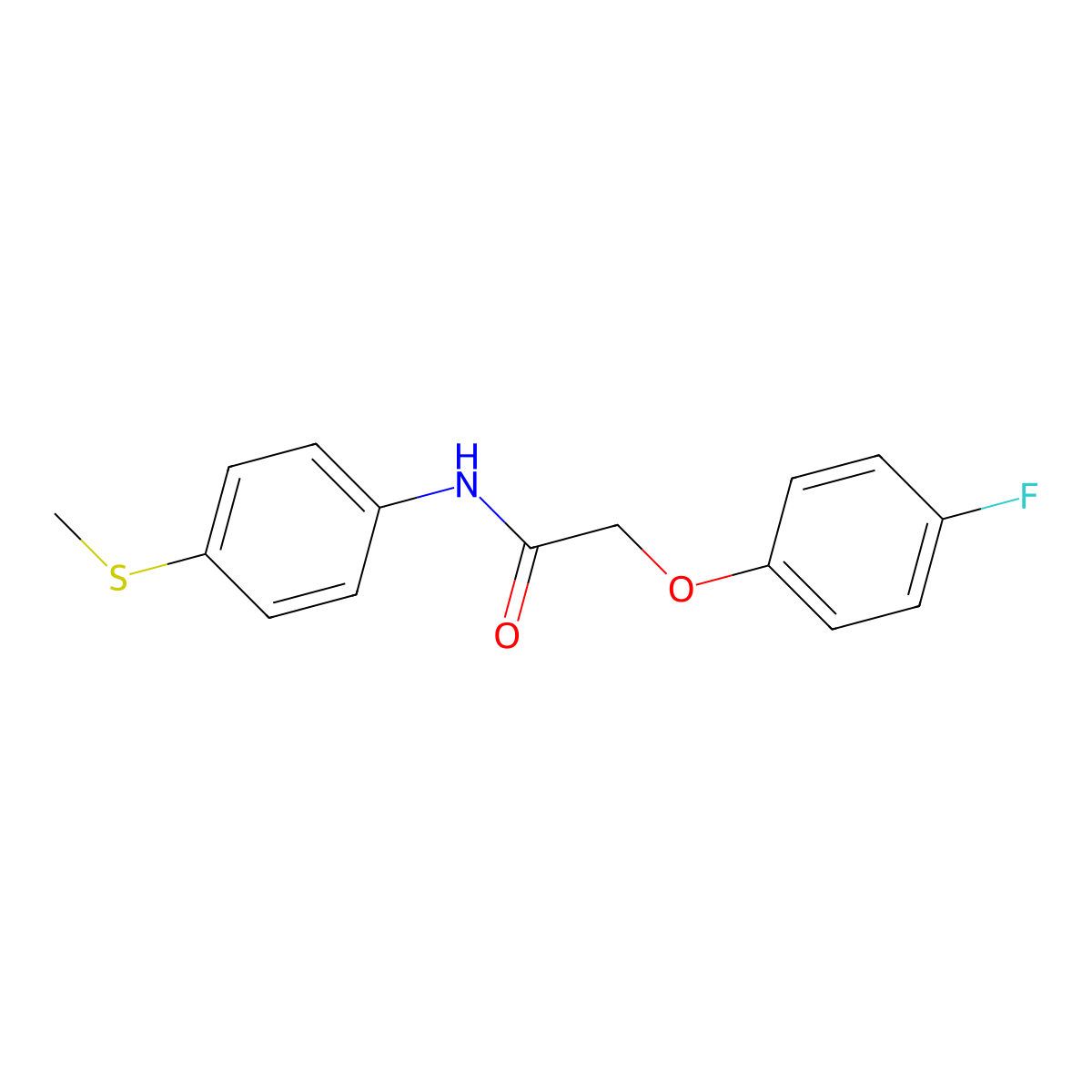 2-(4-fluorophenoxy)-N-(4-(methylthio)phenyl)acetamide molecular structure, CAS 1172381-61-1