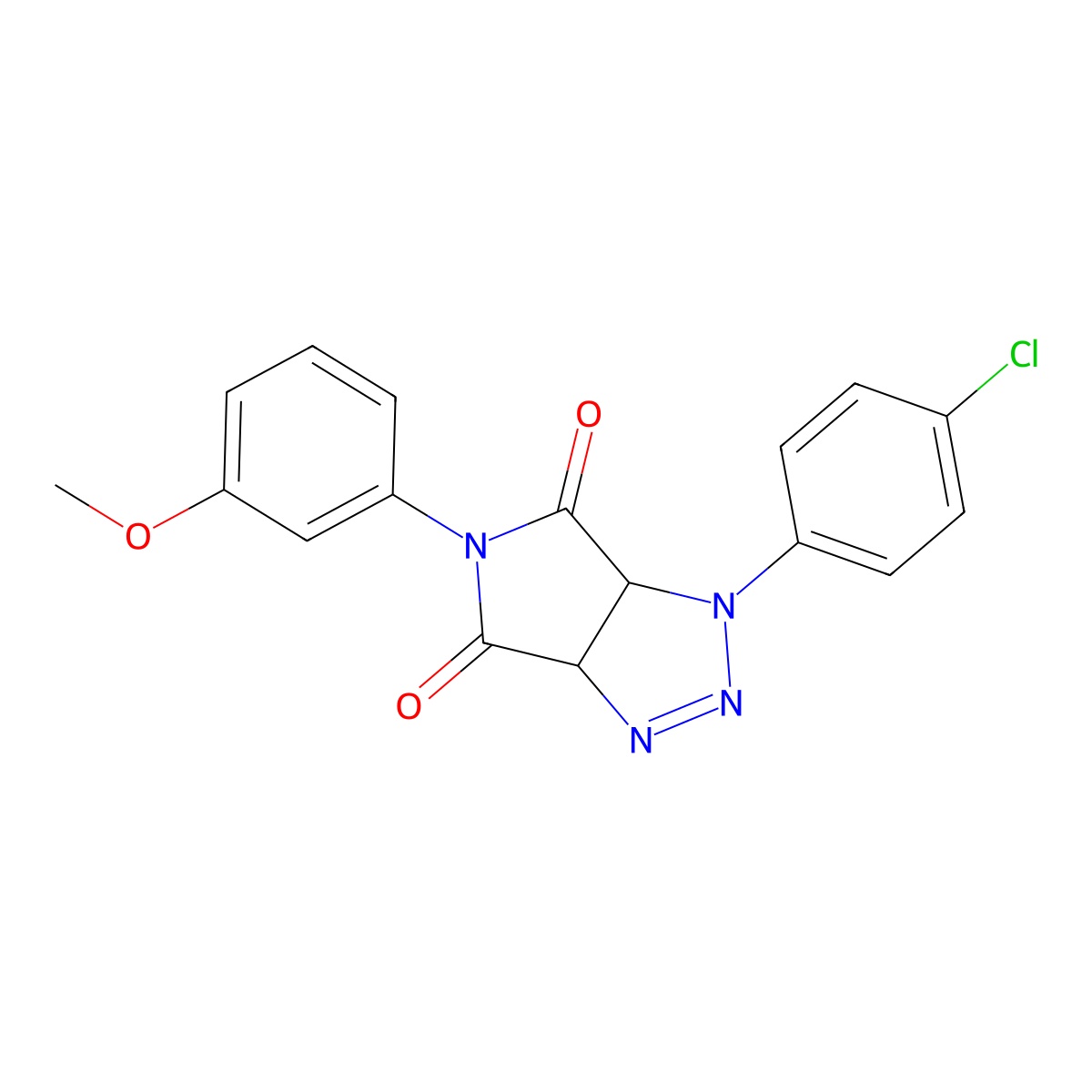 1-(4-chlorophenyl)-5-(3-methoxyphenyl)-1H,3aH,4H,5H,6H,6aH-pyrrolo[3,4-d][1,2,3]triazole-4,6-dione molecular structure, CAS 1172383-68-4
