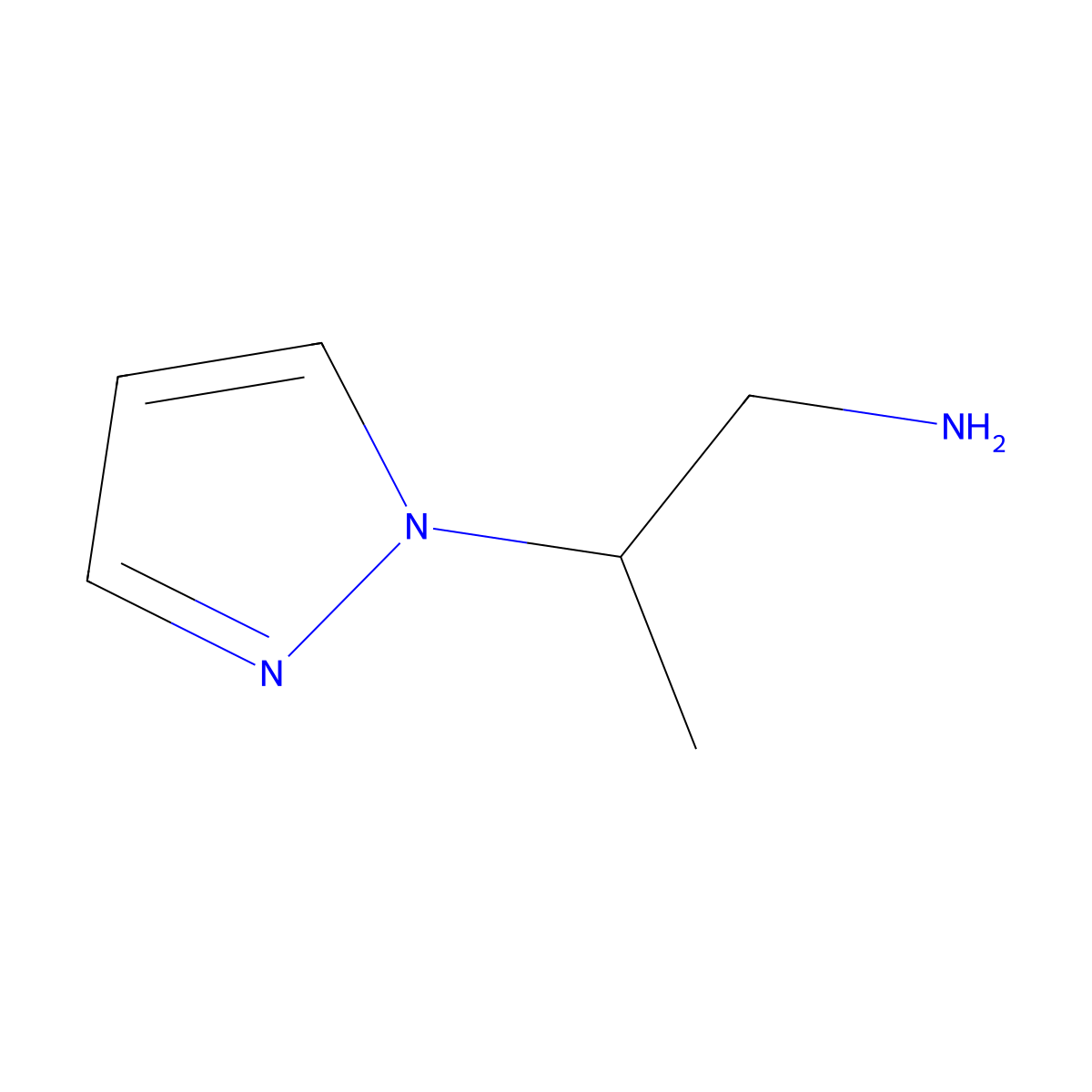 2-(1H-pyrazol-1-yl)propan-1-amine molecular structure, CAS 1172384-23-4