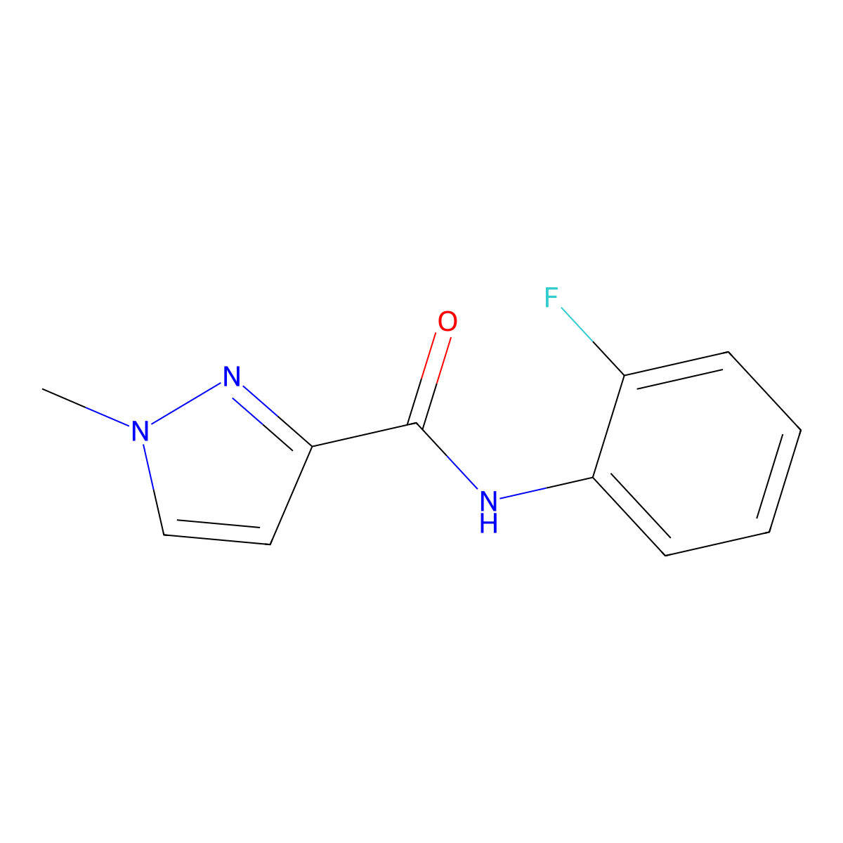 N-(2-fluorophenyl)-1-methyl-1H-pyrazole-3-carboxamide molecular structure, CAS 1172385-44-2