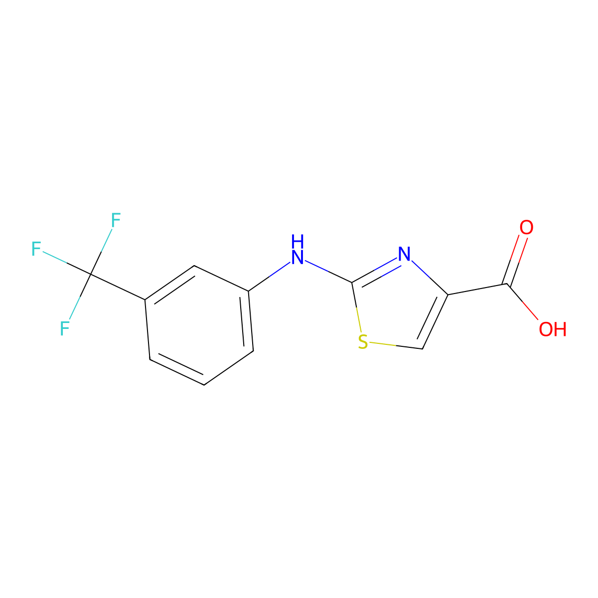 2-{[3-(Trifluoromethyl)phenyl]amino}-1,3-thiazole-4-carboxylic acid molecular structure, CAS 1172391-60-4
