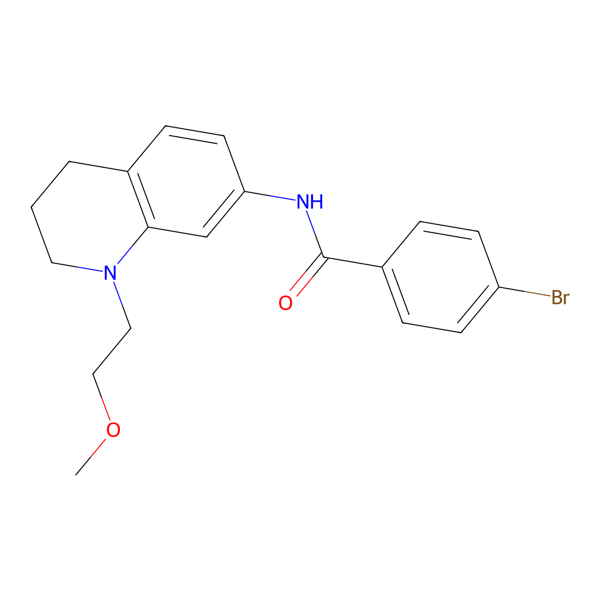 4-bromo-N-(1-(2-methoxyethyl)-1,2,3,4-tetrahydroquinolin-7-yl)benzamide molecular structure, CAS 1172394-45-4