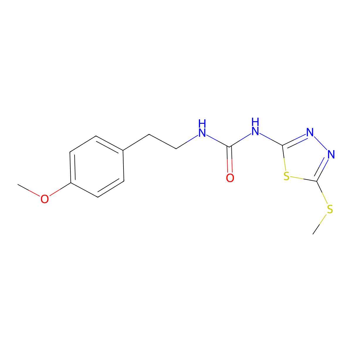 1-(4-Methoxyphenethyl)-3-(5-(methylthio)-1,3,4-thiadiazol-2-yl)urea molecular structure, CAS 1172394-65-8