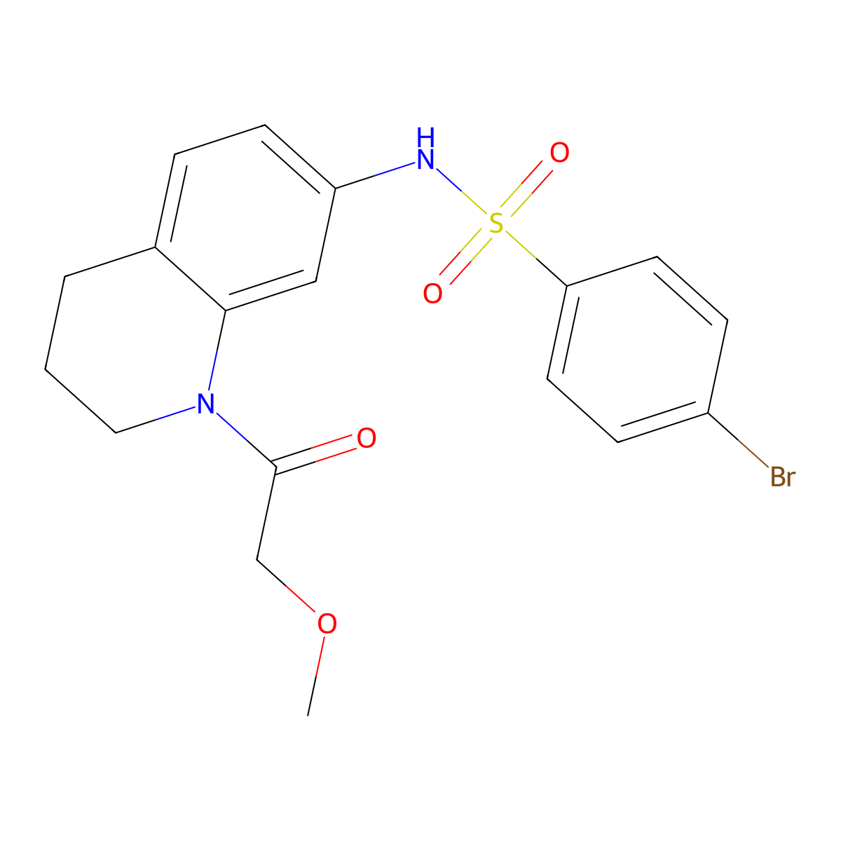 4-bromo-N-(1-(2-methoxyacetyl)-1,2,3,4-tetrahydroquinolin-7-yl)benzenesulfonamide molecular structure, CAS 1172396-65-4