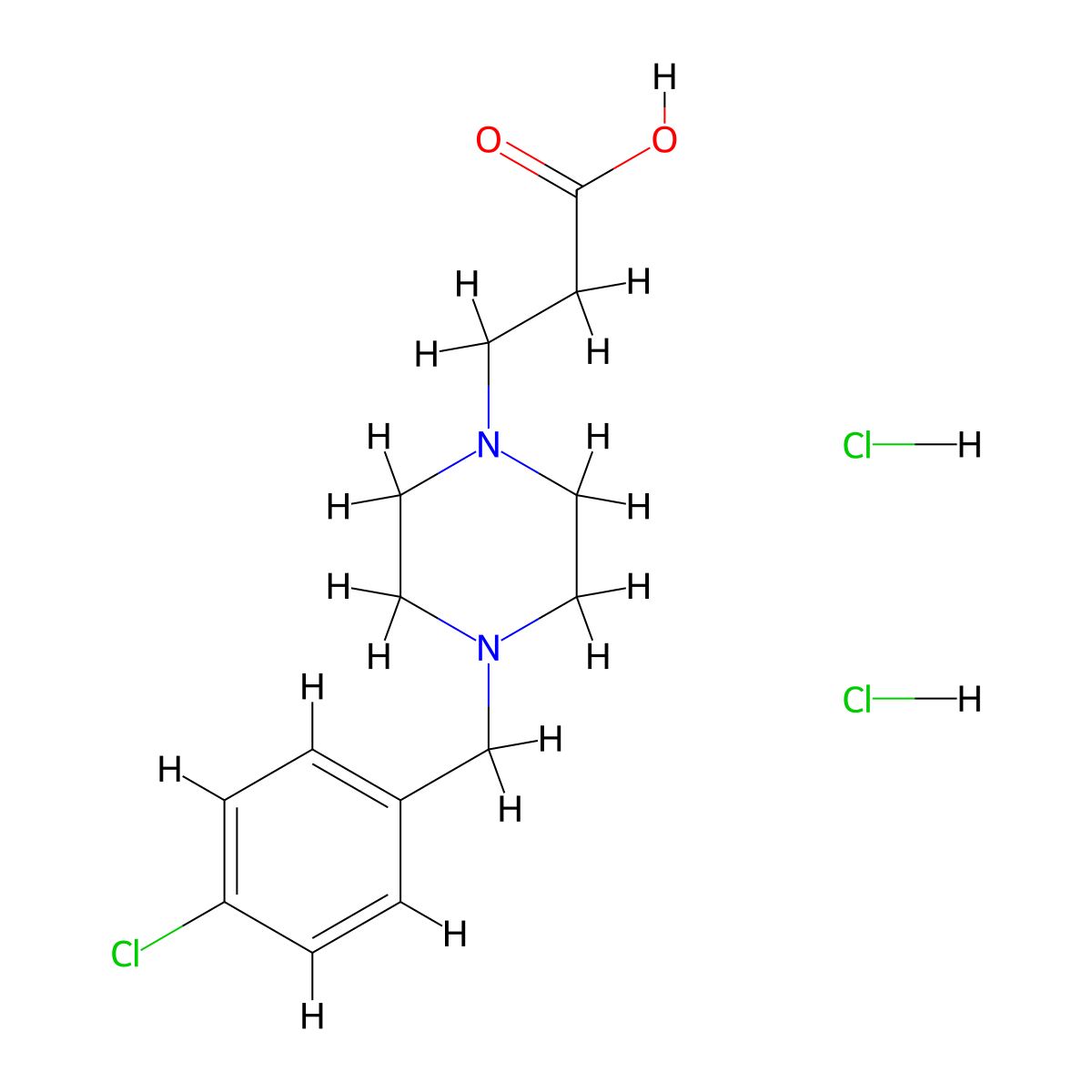 3-[4-(4-Chlorobenzyl)piperazin-1-yl]propanoic acid dihydrochloride molecular structure, CAS 1172397-29-3