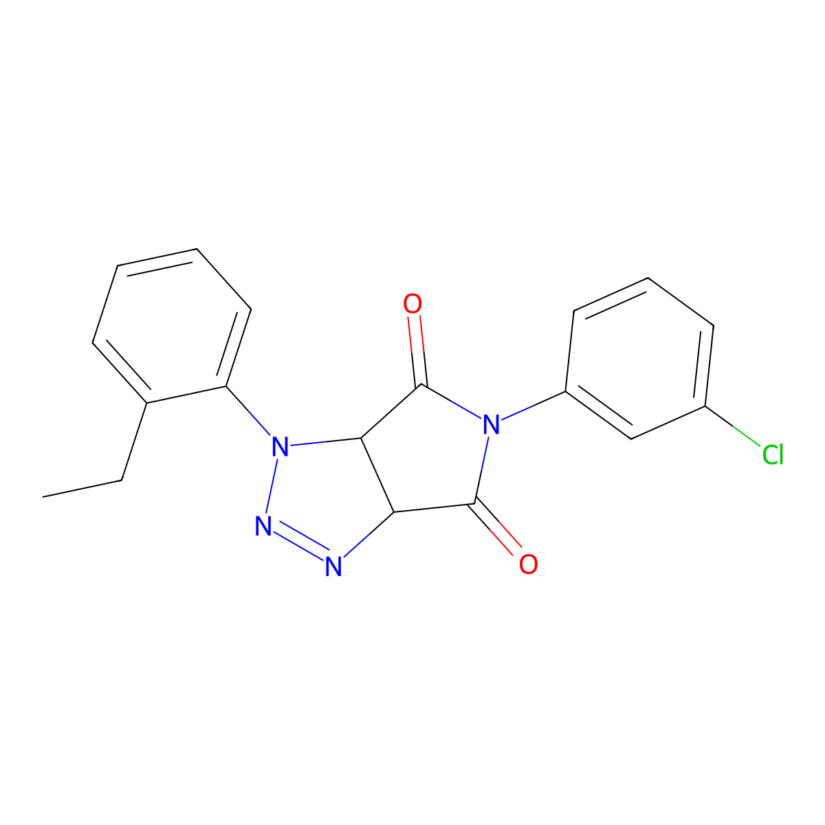 5-(3-chlorophenyl)-1-(2-ethylphenyl)-1,6a-dihydropyrrolo[3,4-d][1,2,3]triazole-4,6(3aH,5H)-dione molecular structure, CAS 1172401-03-4