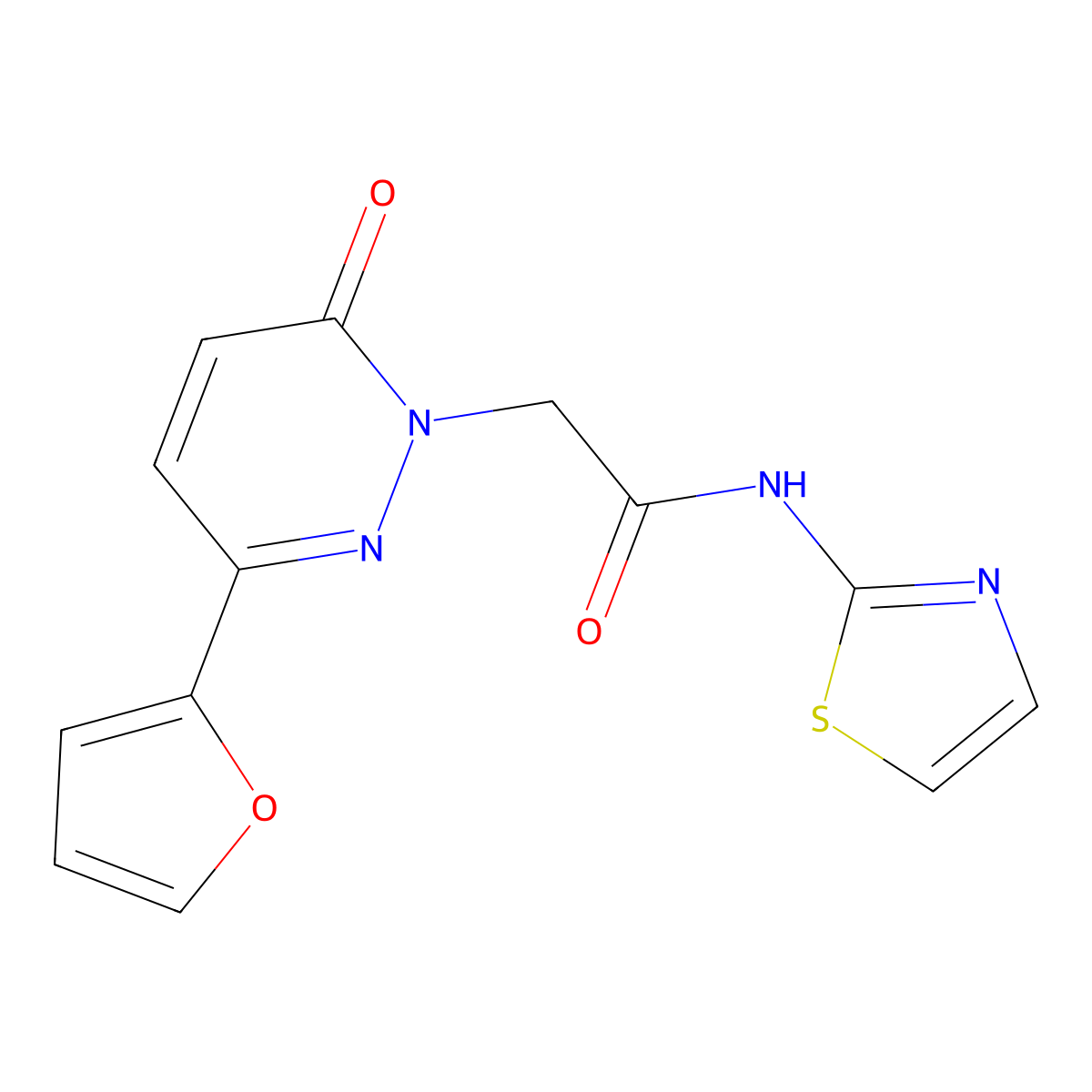2-(3-(furan-2-yl)-6-oxopyridazin-1(6H)-yl)-N-(thiazol-2-yl)acetamide molecular structure, CAS 1172402-22-0