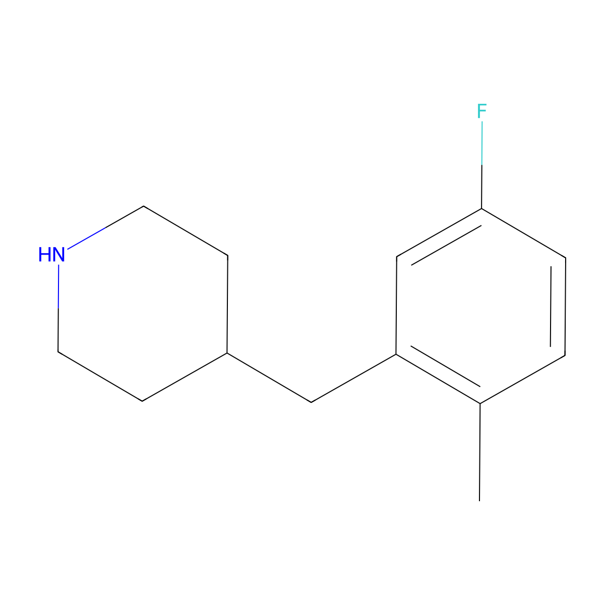 4-(5-Fluoro-2-methyl-benzyl)-piperidine molecular structure, CAS 1172405-87-6