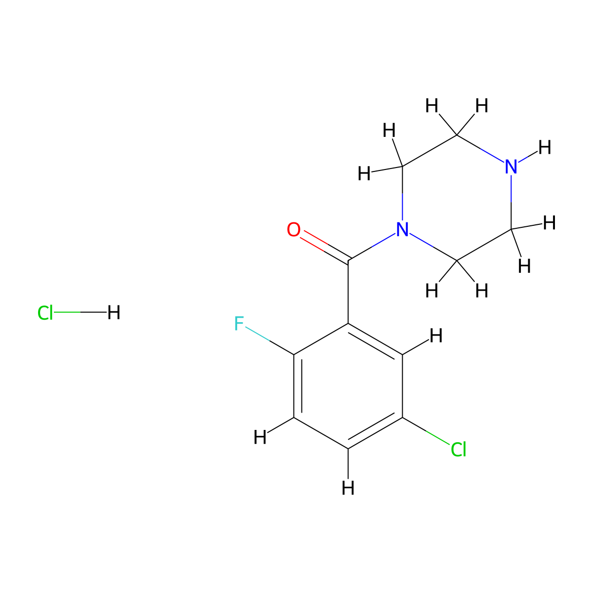 1-(5-Chloro-2-fluorobenzoyl)piperazine hydrochloride molecular structure, CAS 1172407-04-3
