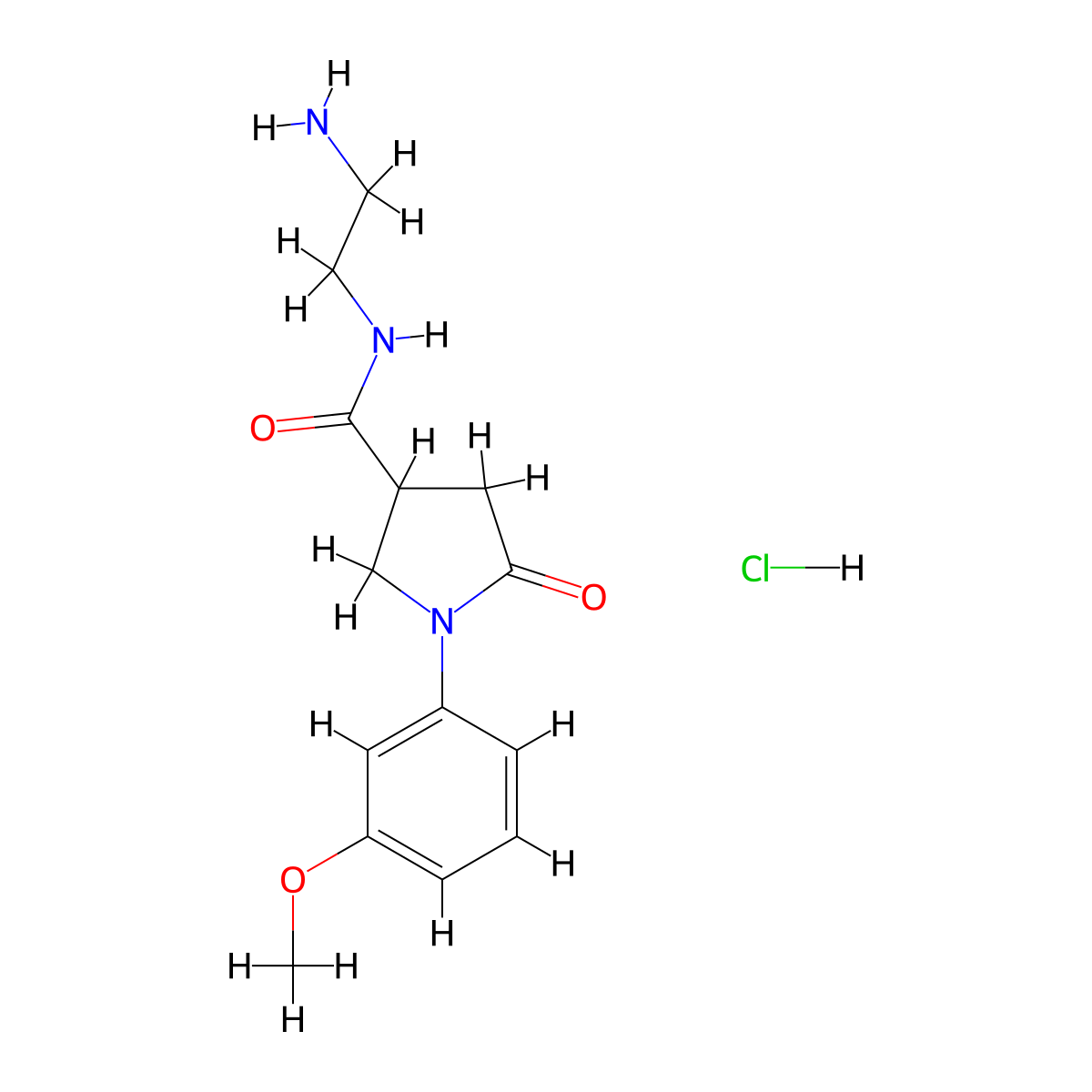 N-(2-aminoethyl)-1-(3-methoxyphenyl)-5-oxopyrrolidine-3-carboxamide hydrochloride molecular structure, CAS 1172408-72-8