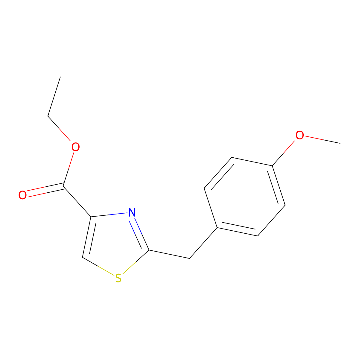 Ethyl 2-(4-Methoxybenzyl)thiazole-4-carboxylate molecular structure, CAS 1172408-91-1