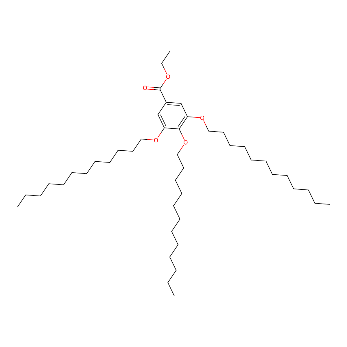 Ethyl 3,4,5-tris(dodecyloxy)benzoate molecular structure, CAS 117241-30-2