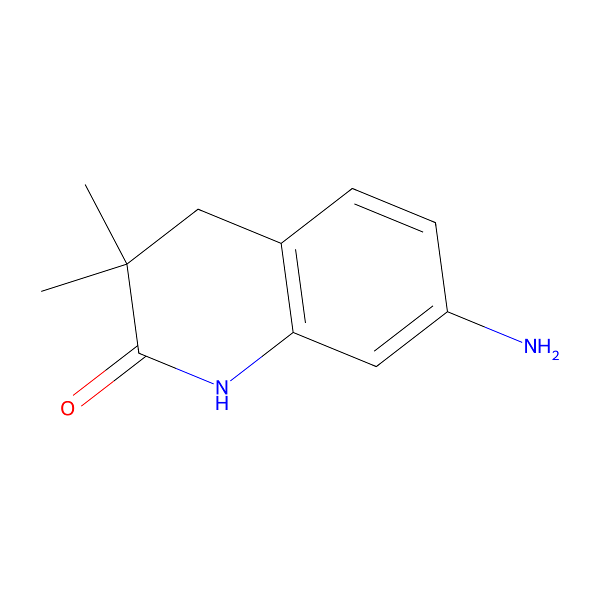 7-amino-3,4-dihydro-3,3-dimethyl-1H-quinolin-2-one molecular structure, CAS 117241-95-9
