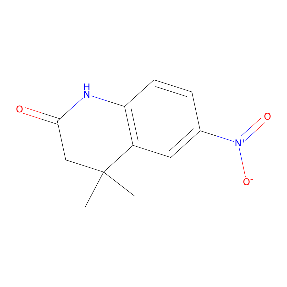 4,4-Dimethyl-6-nitro-3,4-dihydroquinolin-2(1H)-one molecular structure, CAS 117241-97-1