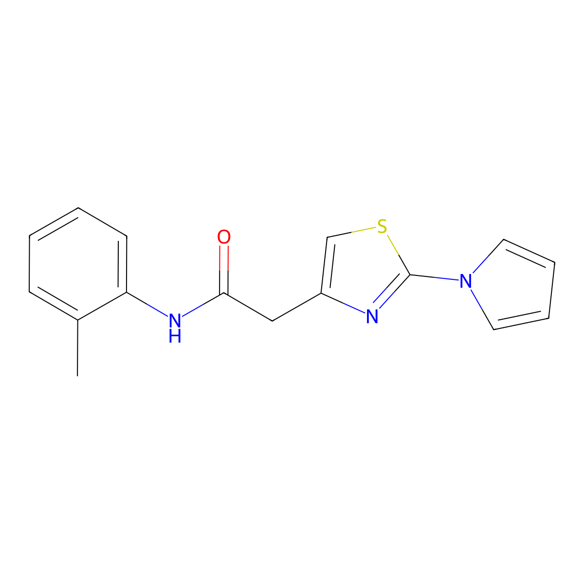 2-(2-(1H-pyrrol-1-yl)thiazol-4-yl)-N-(o-tolyl)acetamide molecular structure, CAS 1172411-61-8
