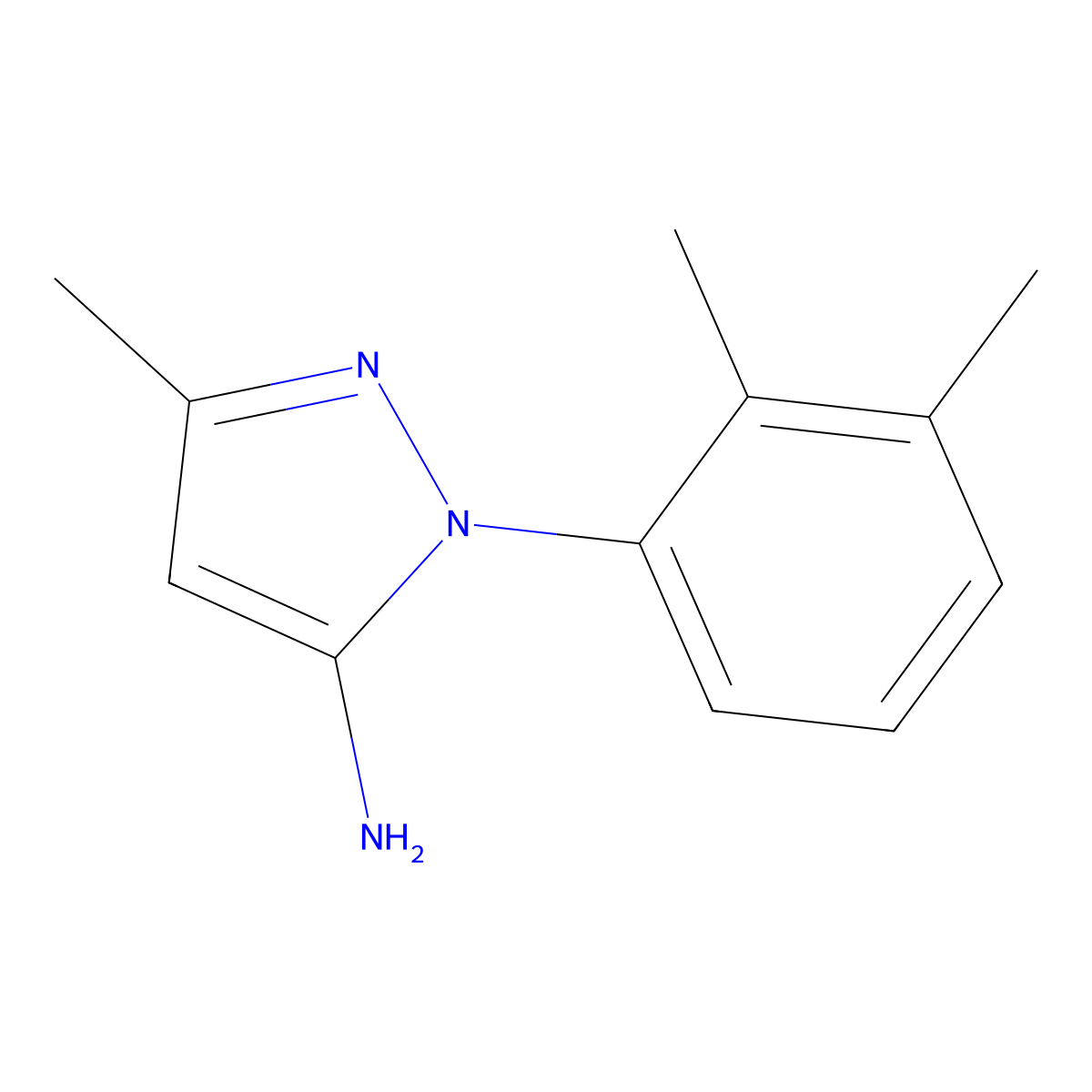 1-(2,3-Dimethylphenyl)-3-methyl-1H-pyrazol-5-amine molecular structure, CAS 1172411-93-6