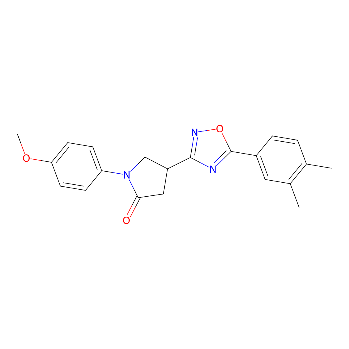 4-[5-(3,4-Dimethylphenyl)-1,2,4-oxadiazol-3-yl]-1-(4-methoxyphenyl)pyrrolidin-2-one molecular structure, CAS 1172412-00-8