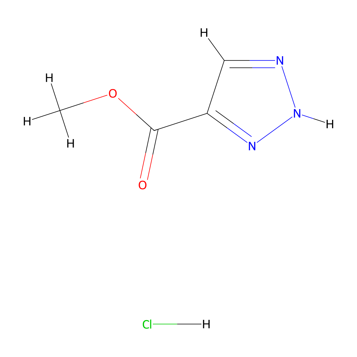 methyl 1H-1,2,3-triazole-4-carboxylate hydrochloride molecular structure, CAS 1172413-02-3