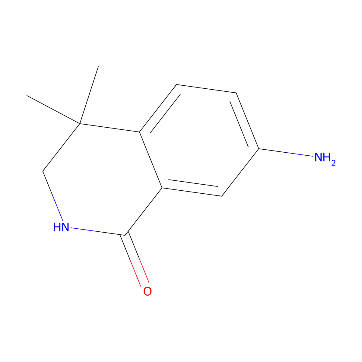 1(2H)-Isoquinolinone, 7-amino-3,4-dihydro-4,4-dimethyl- molecular structure, CAS 117242-07-6