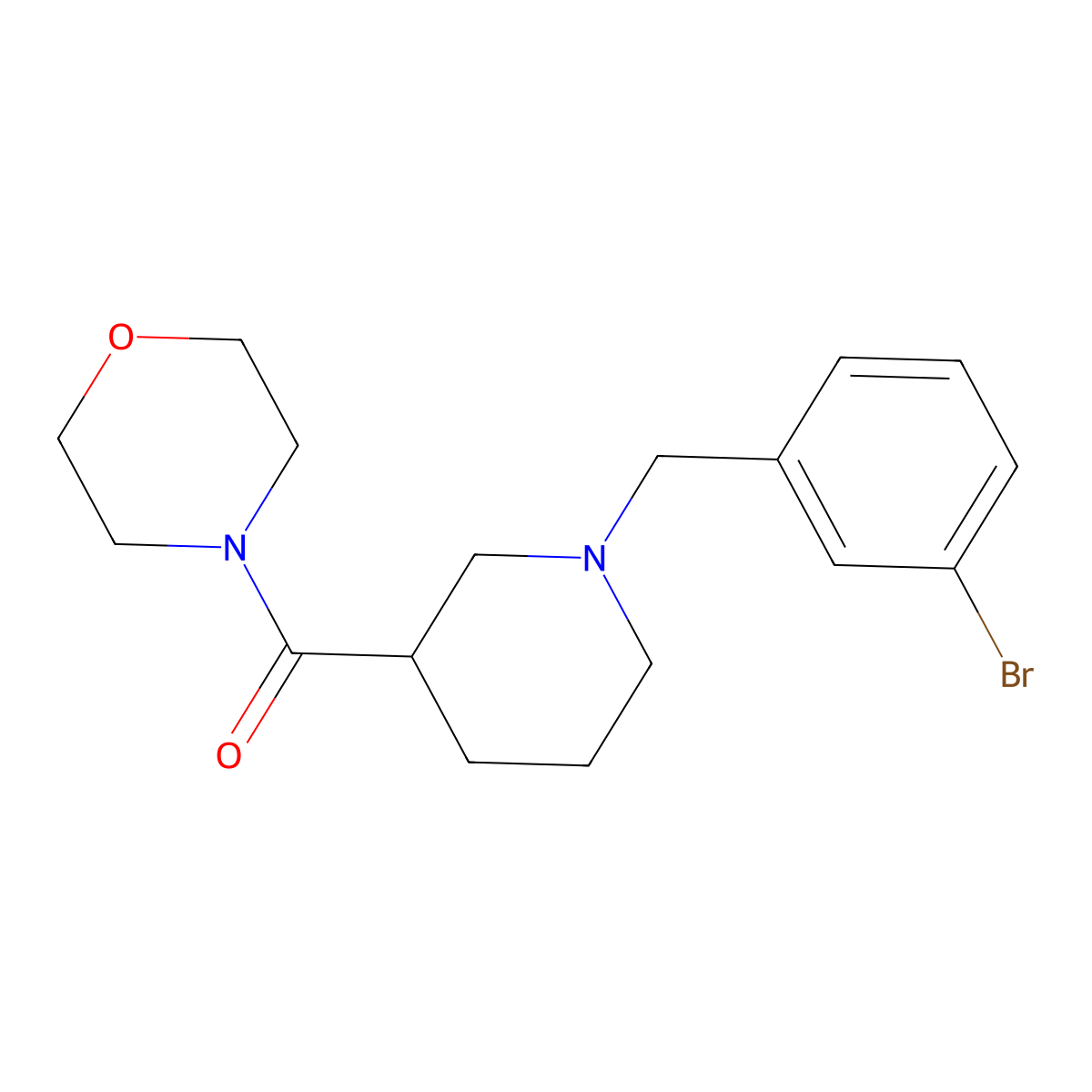 4-{1-[(3-Bromophenyl)methyl]piperidine-3-carbonyl}morpholine molecular structure, CAS 1172421-00-9