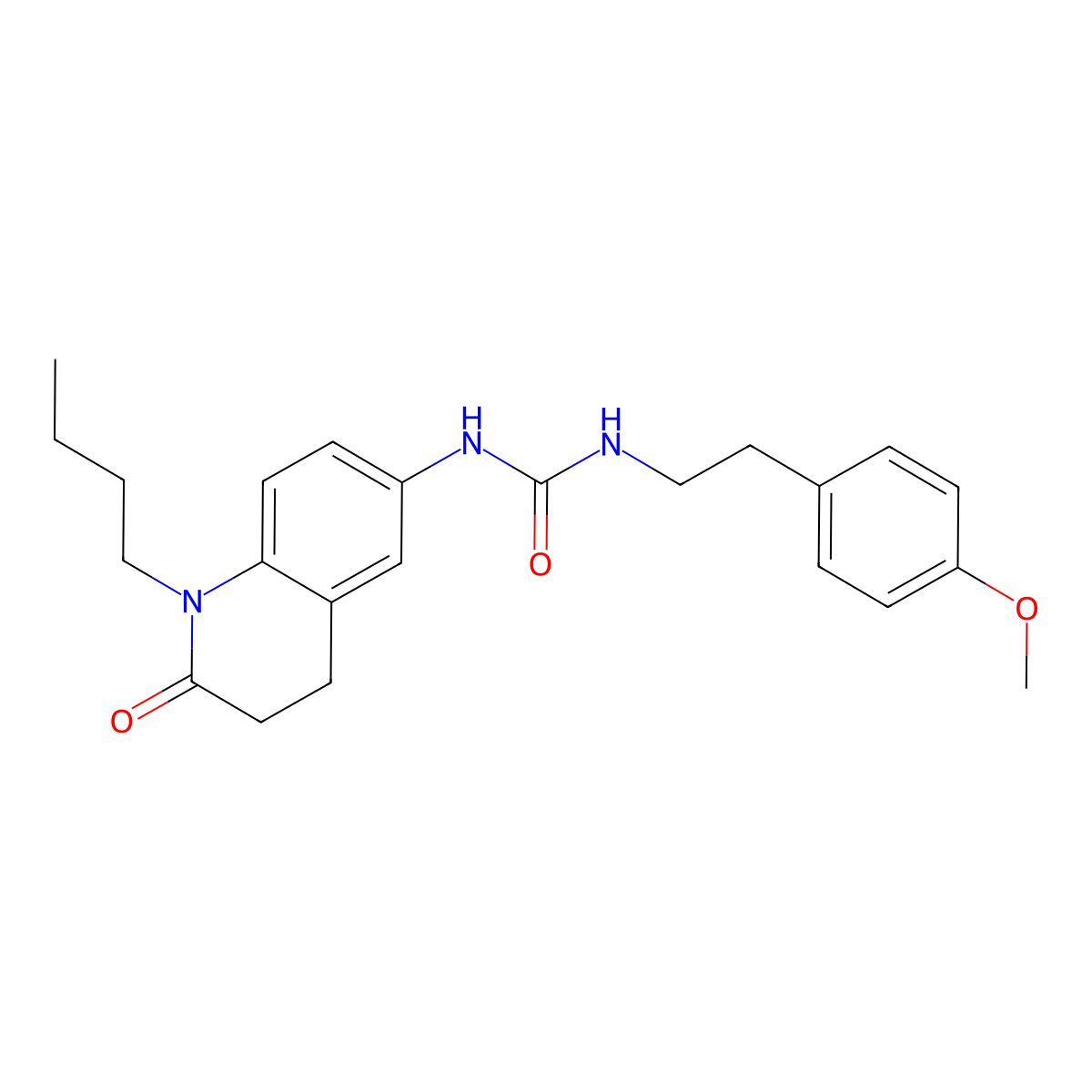 1-(1-Butyl-2-oxo-1,2,3,4-tetrahydroquinolin-6-yl)-3-(4-methoxyphenethyl)urea molecular structure, CAS 1172421-38-3