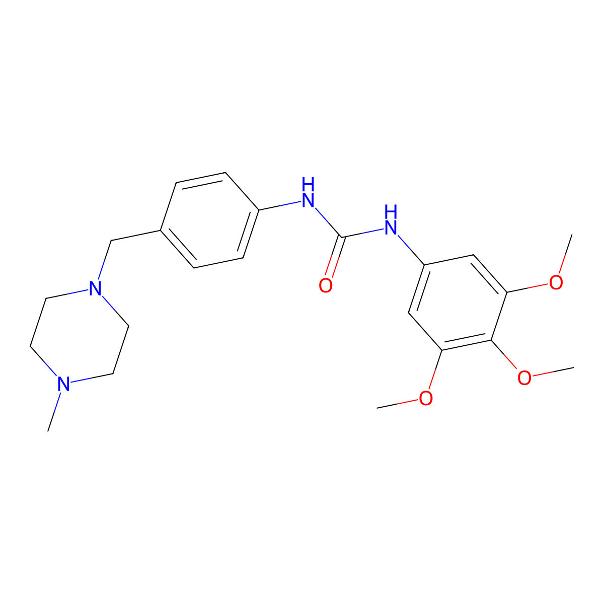 1-(4-((4-Methylpiperazin-1-yl)methyl)phenyl)-3-(3,4,5-trimethoxyphenyl)urea molecular structure, CAS 1172422-38-6