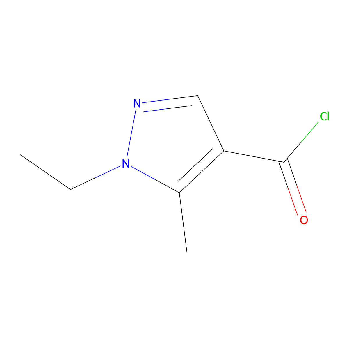 1-ethyl-5-methyl-1H-pyrazole-4-carbonyl chloride molecular structure, CAS 1172423-27-6