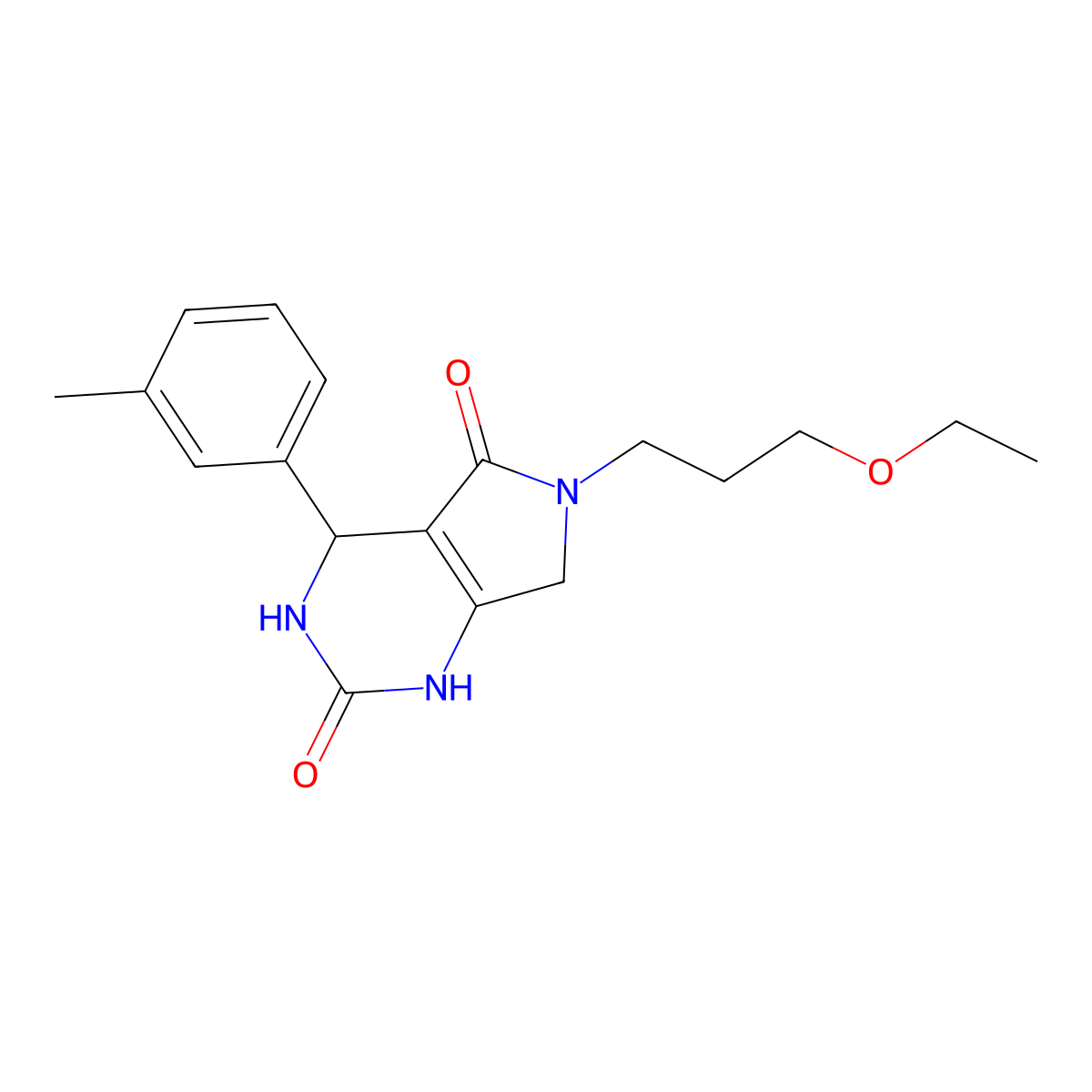 6-(3-ethoxypropyl)-4-(3-methylphenyl)-3,4,6,7-tetrahydro-1H-pyrrolo[3,4-d]pyrimidine-2,5-dione molecular structure, CAS 1172424-32-6