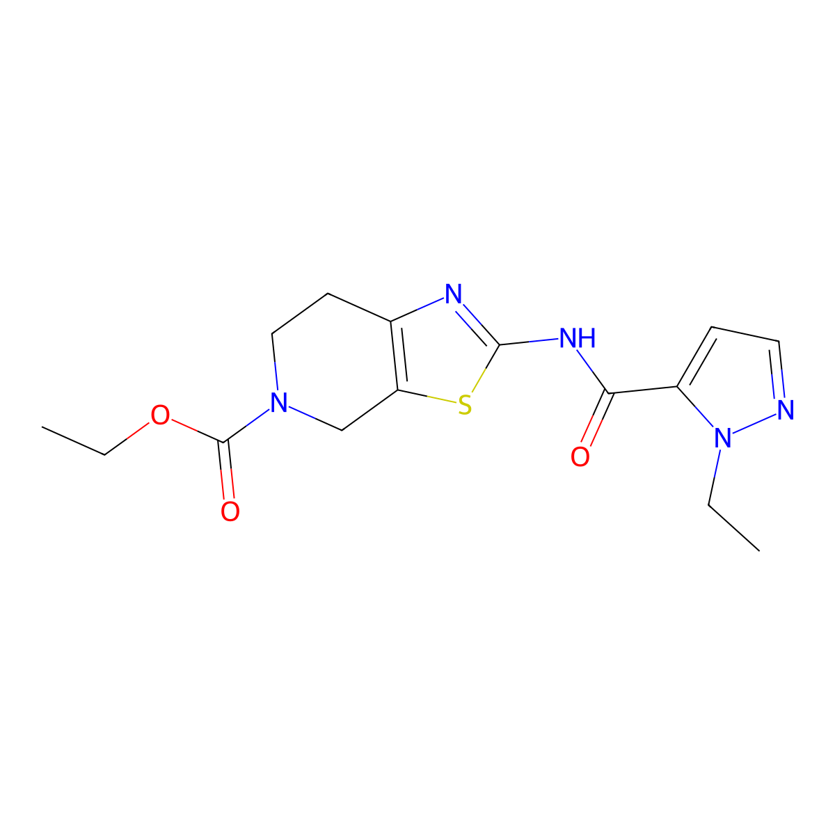 ethyl 2-(1-ethyl-1H-pyrazole-5-amido)-4H,5H,6H,7H-[1,3]thiazolo[5,4-c]pyridine-5-carboxylate molecular structure, CAS 1172426-81-1
