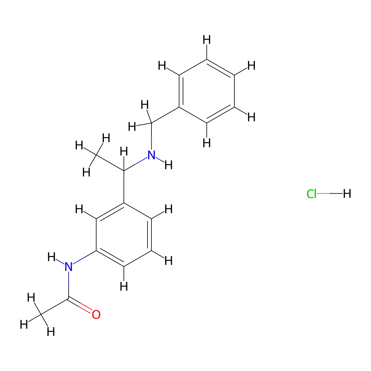 N-{3-[1-(benzylamino)ethyl]phenyl}acetamide hydrochloride molecular structure, CAS 1172435-10-7