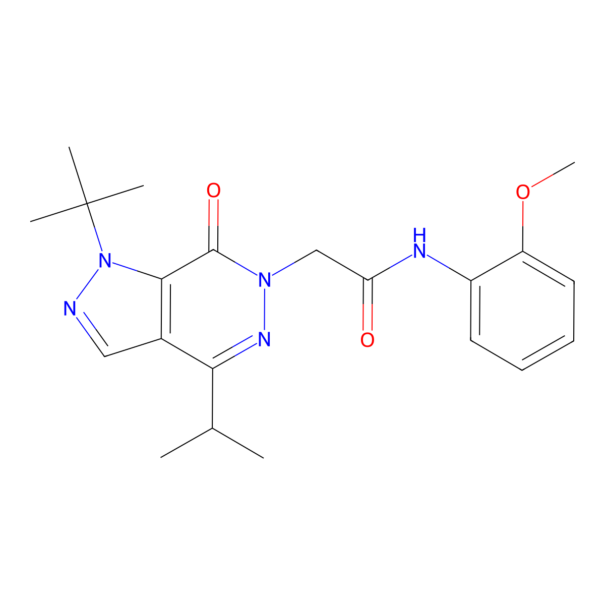 2-(1-(tert-butyl)-4-isopropyl-7-oxo-1H-pyrazolo[3,4-d]pyridazin-6(7H)-yl)-N-(2-methoxyphenyl)acetamide molecular structure, CAS 1172436-60-0