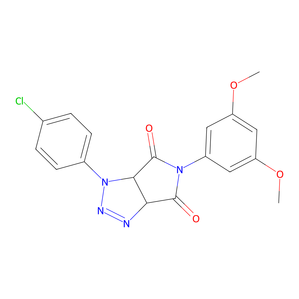 1-(4-chlorophenyl)-5-(3,5-dimethoxyphenyl)-1,6a-dihydropyrrolo[3,4-d][1,2,3]triazole-4,6(3aH,5H)-dione molecular structure, CAS 1172437-47-6