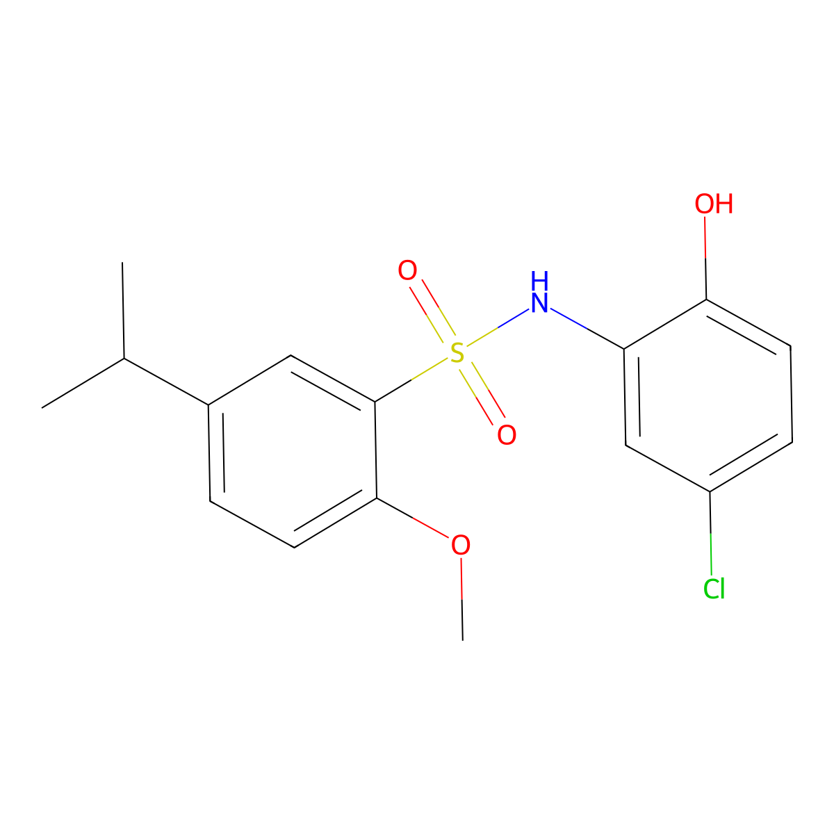 N-(5-chloro-2-hydroxyphenyl)-5-isopropyl-2-methoxybenzenesulfonamide molecular structure, CAS 1172438-39-9