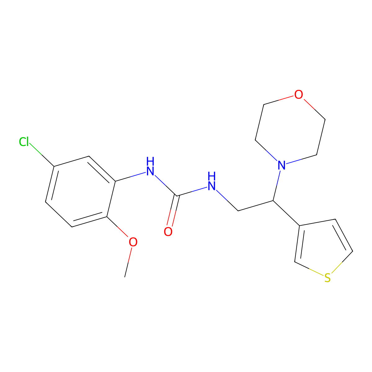 1-(5-Chloro-2-methoxyphenyl)-3-(2-morpholino-2-(thiophen-3-yl)ethyl)urea molecular structure, CAS 1172443-41-2