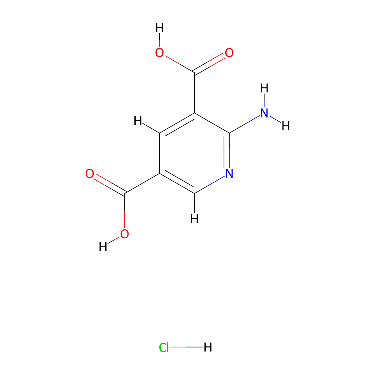 2-Aminopyridine-3,5-dicarboxylic acid hydrochloride molecular structure, CAS 1172443-67-2