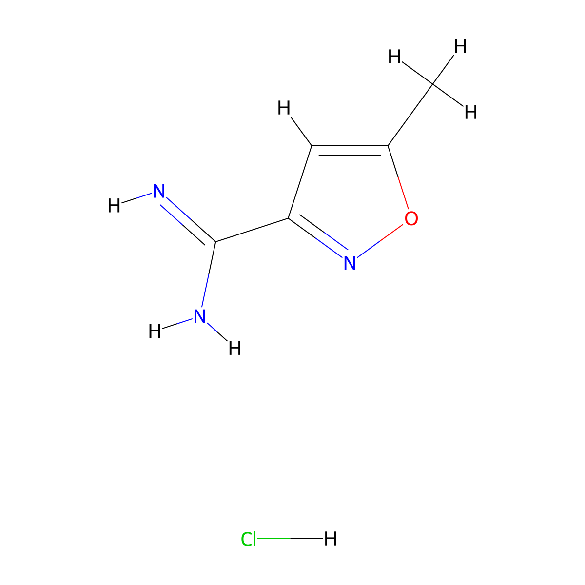 5-Methyl-3-isoxazolecarboximidamide hydrochloride molecular structure, CAS 1172450-22-4