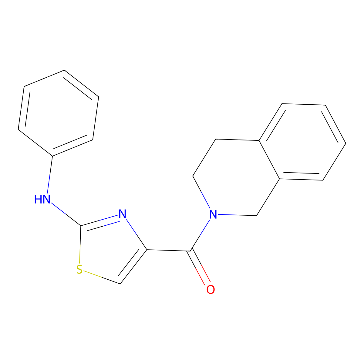 (3,4-dihydroisoquinolin-2(1H)-yl)(2-(phenylamino)thiazol-4-yl)methanone molecular structure, CAS 1172450-67-7