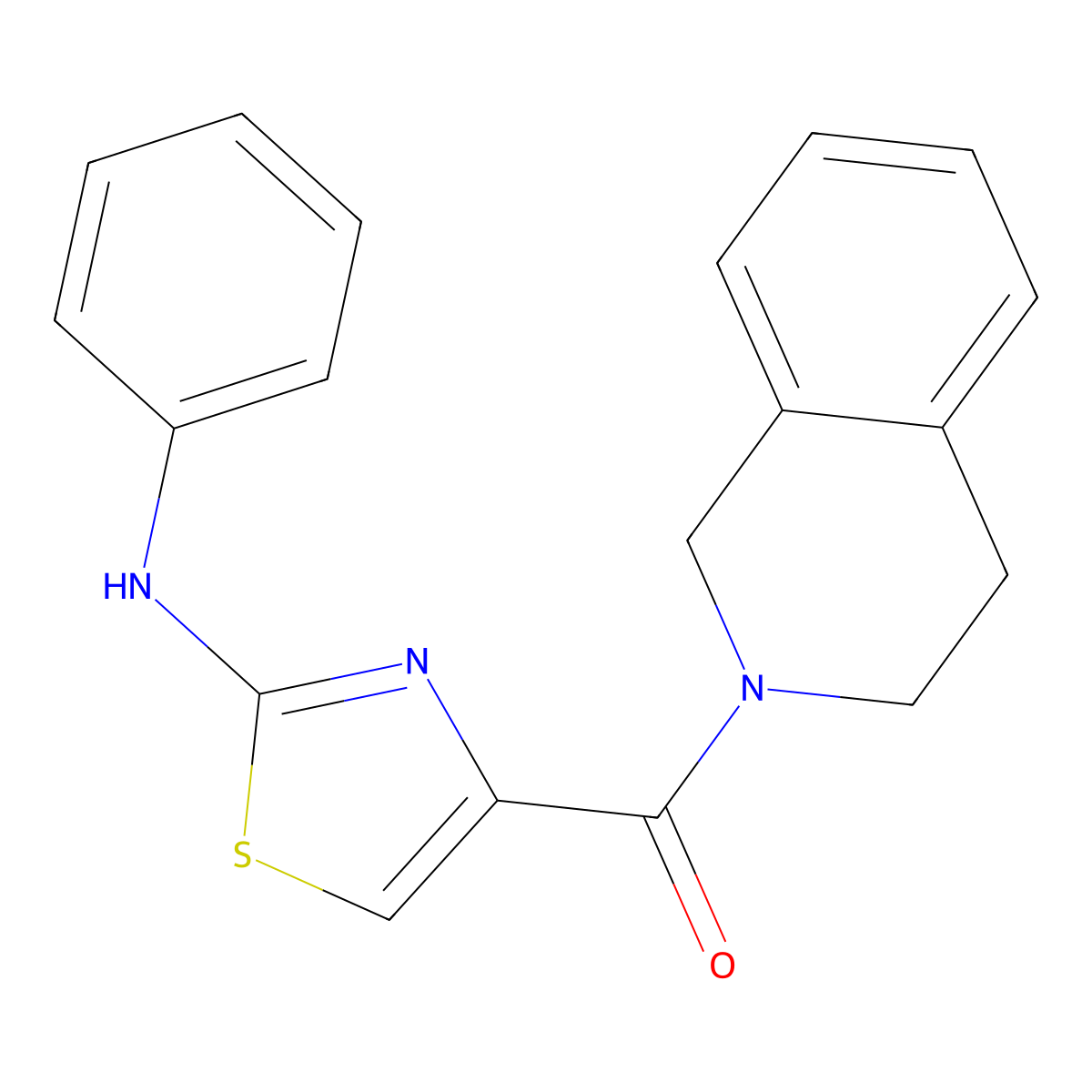(3,4-dihydroisoquinolin-2(1H)-yl)(2-(phenylamino)thiazol-4-yl)methanone molecular structure, CAS 1172450-67-7