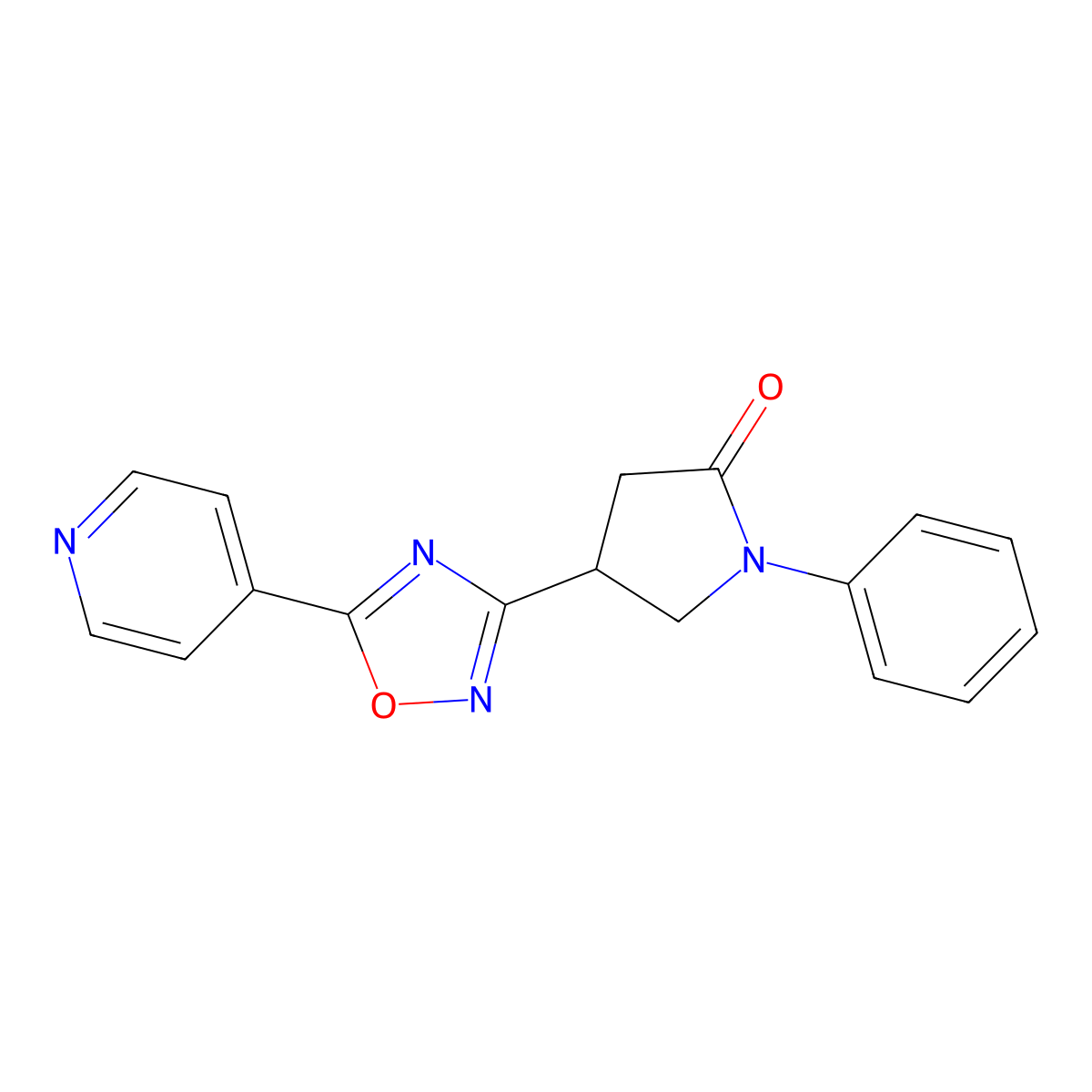 1-Phenyl-4-(5-(pyridin-4-yl)-1,2,4-oxadiazol-3-yl)pyrrolidin-2-one molecular structure, CAS 1172451-61-4