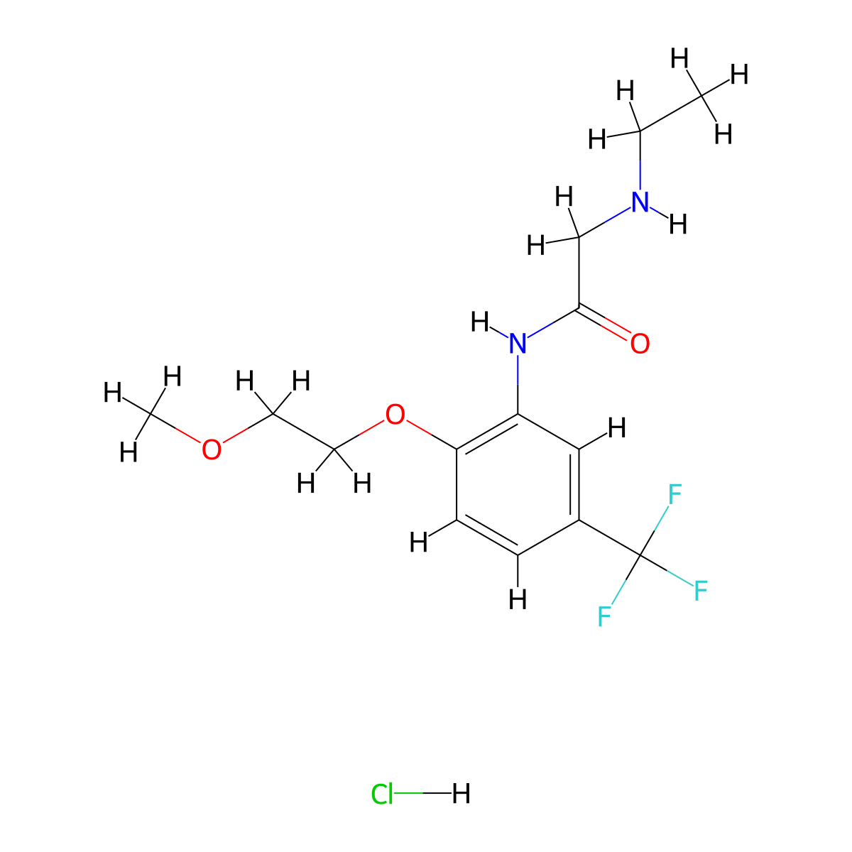 2-(ethylamino)-N-[2-(2-methoxyethoxy)-5-(trifluoromethyl)phenyl]acetamide hydrochloride molecular structure, CAS 1172452-60-6