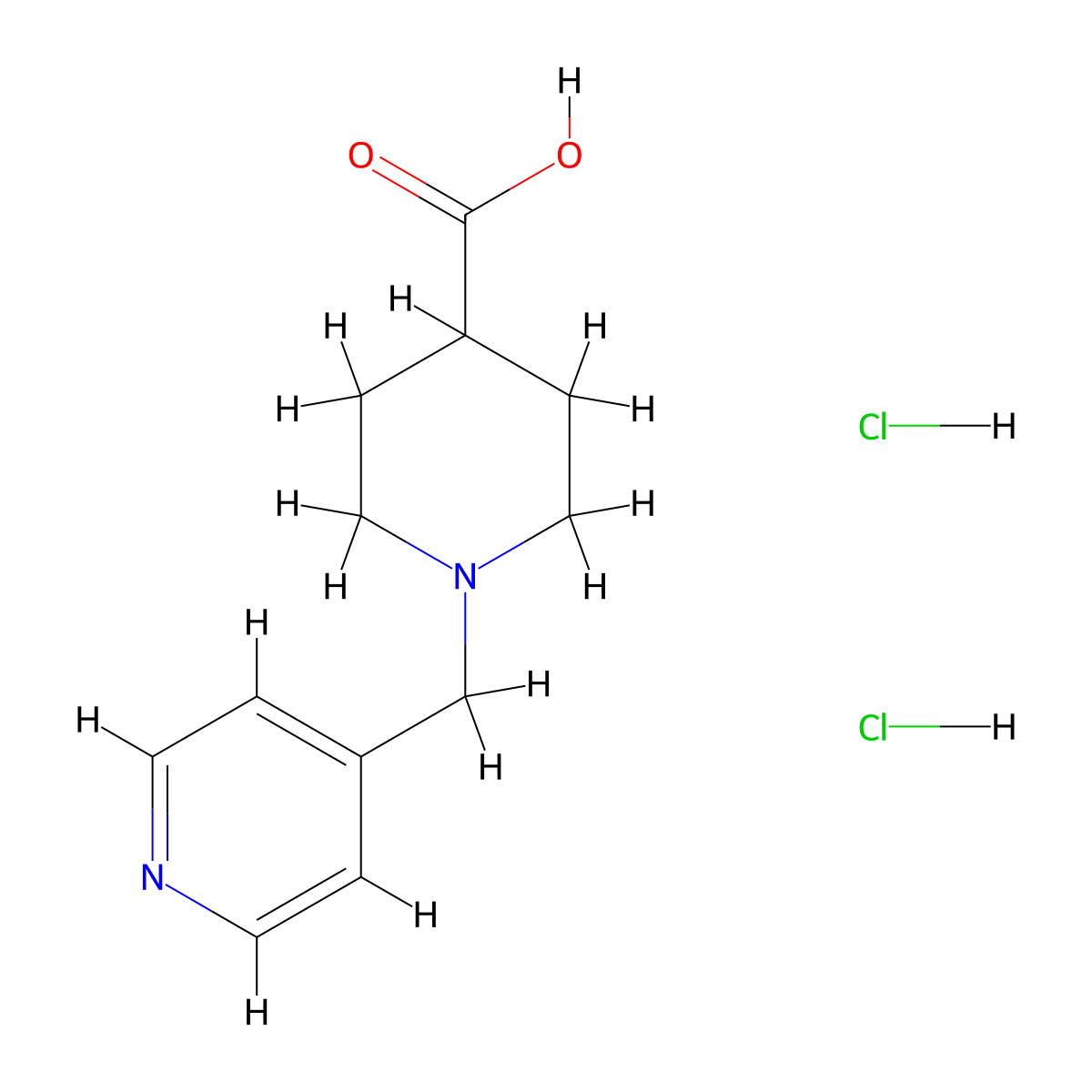 1-[(Pyridin-4-yl)methyl]piperidine-4-carboxylic acid dihydrochloride molecular structure, CAS 1172453-94-9