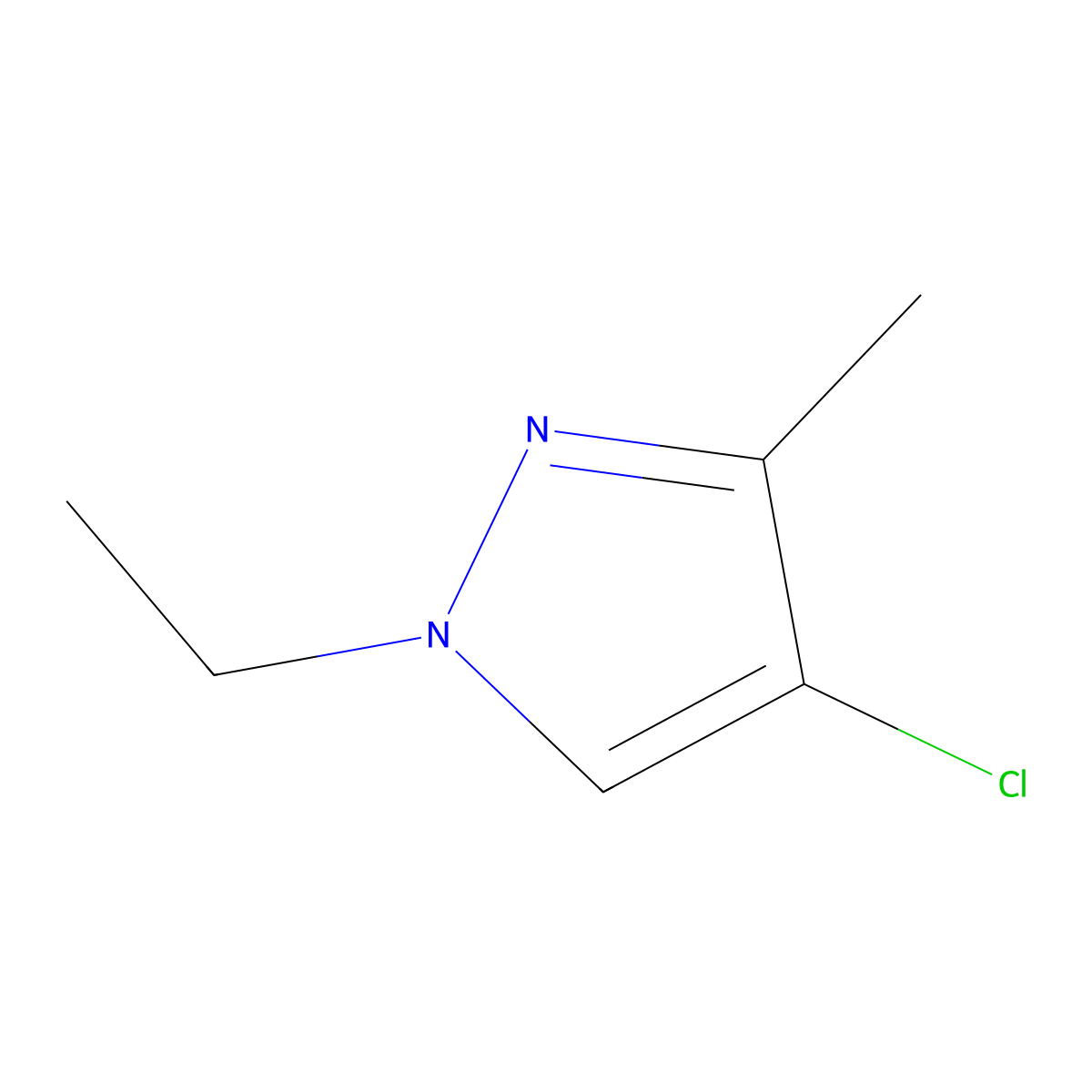 4-chloro-1-ethyl-3-methyl-1H-pyrazole molecular structure, CAS 1172461-39-0